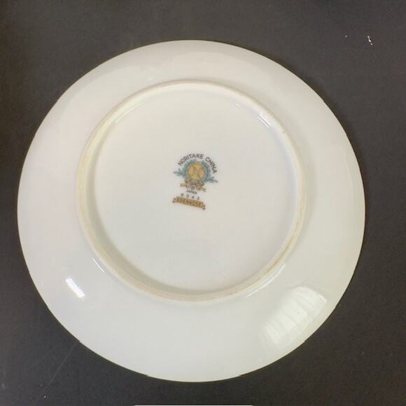 Noritake Edenrose 4 Bread & Butter Plates Gray/Pink/White Roses VTG - Picture 4 of 11